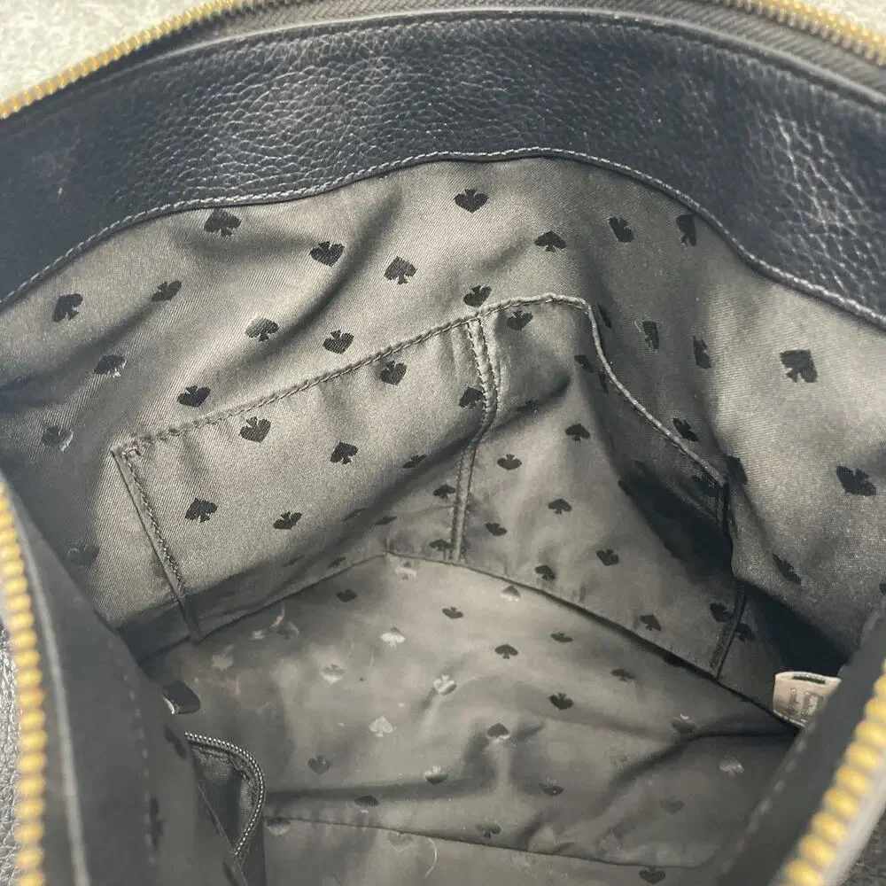 Kate Spade KAT Pebbled Leather Purse Black Shoulder Bag FLAWED FADED HARDWARE
